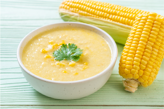 Món súp ngô không chỉ thơm ngon mà còn cung cấp dinh dưỡng cho bé suốt cả ngày dài